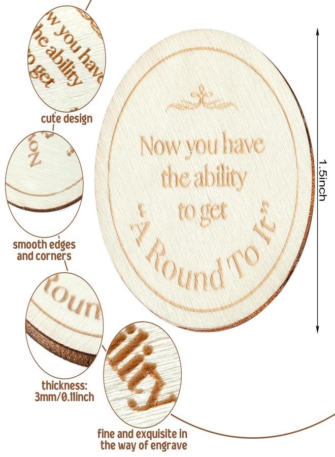 Sonwyoung 24 Pcs Wood Round Tuit 1.5 Inch Polished Wooden Tokens with Bag When You Get a Round to It for Colleague Family - Image 3